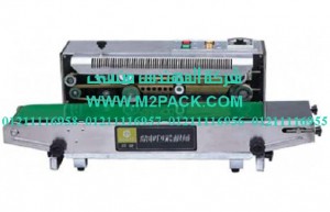 ماكينة لحام وتصنيع أكياس متعددة الطبقات مع طباعة تاريخ إنتاج بسير ناقل موديل m2pack com 301